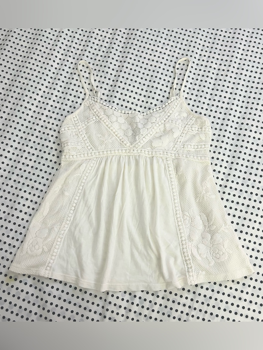 2000s American Eagle lace babydoll tank top